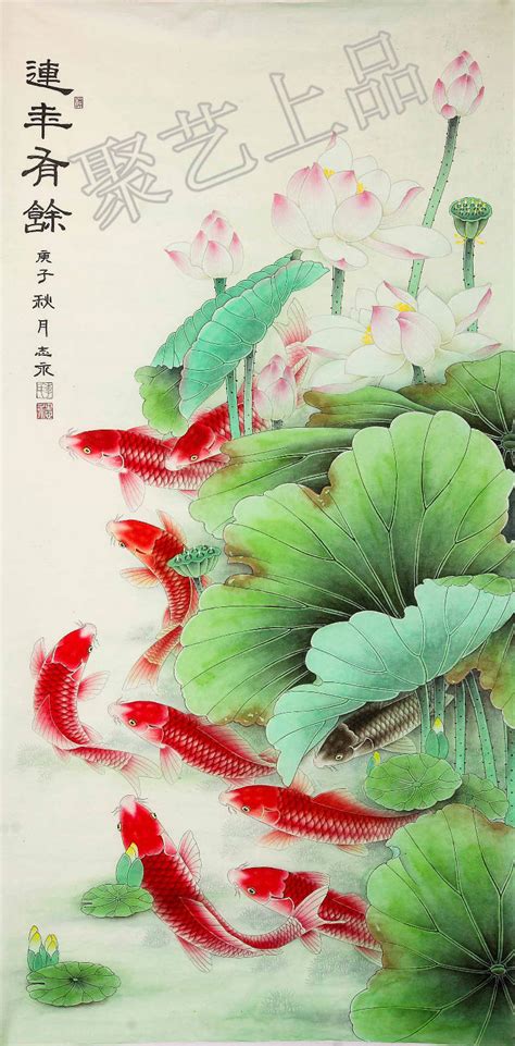 鲤鱼风水画|名家花鸟画鉴赏：荷花鲤鱼图寓意解析！